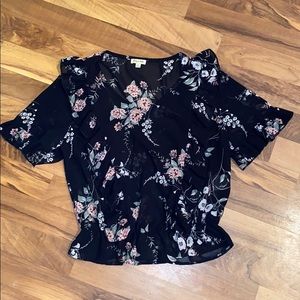 Lily White Tops - Mesh Floral Crop Lily White Tops - Mesh Floral Crop